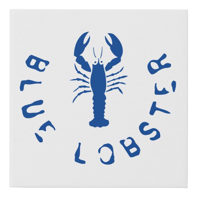 BLUE LOBSTER Faux Wrapped Canvas Print (Front)