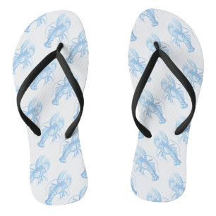 Blue Lobster Flip Flops