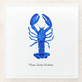 Blue Lobster Glass Coaster