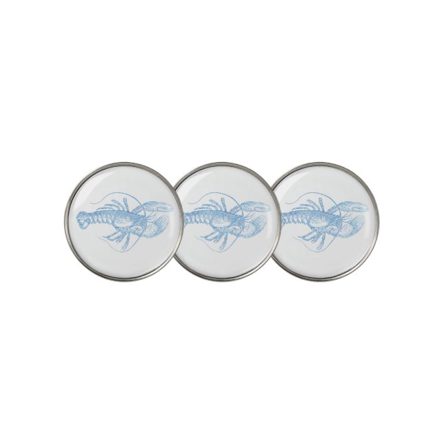 Blue Lobster Golf Ball Marker (3 Up)