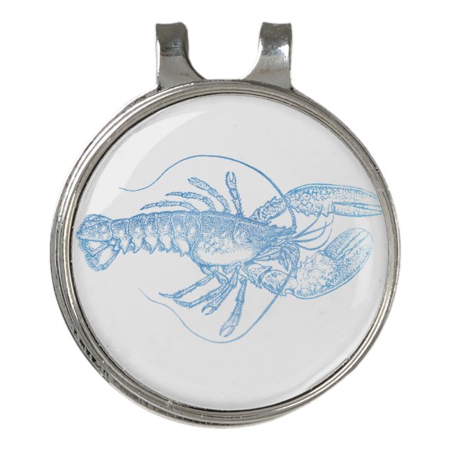 Blue Lobster Golf Hat Clip (Front)