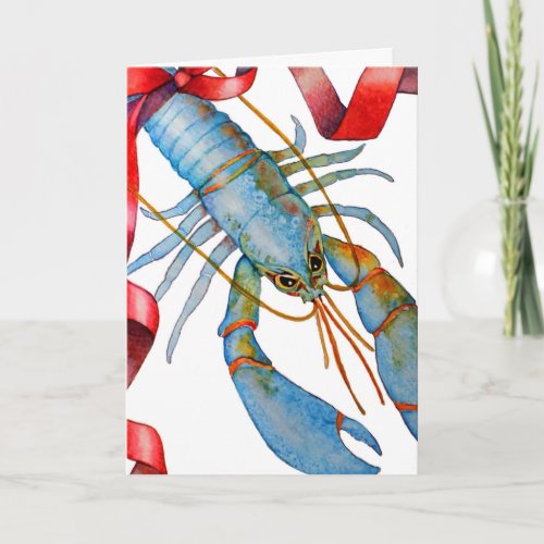 Blue Lobster Holiday Card