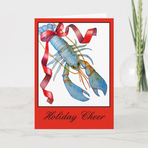 Blue Lobster Holiday Christmas Card
