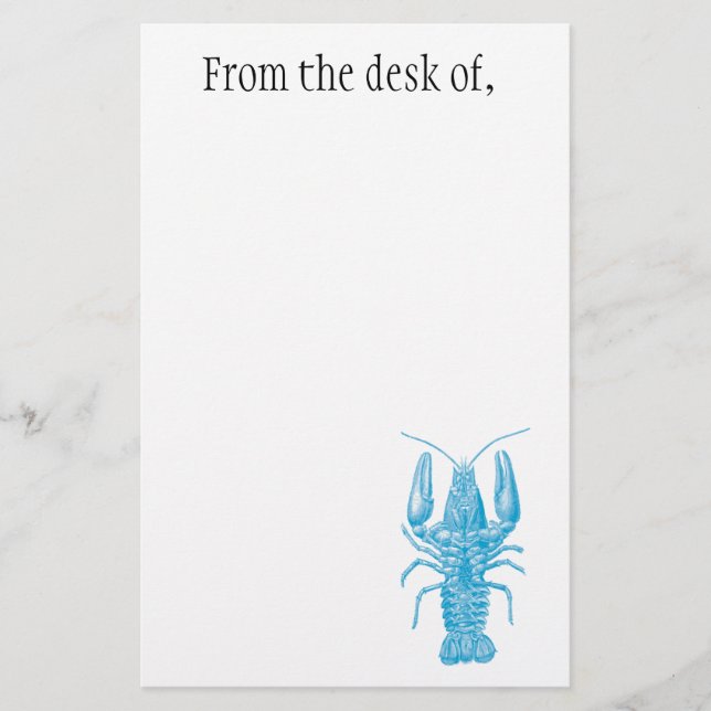 Blue lobster note paper (Front)