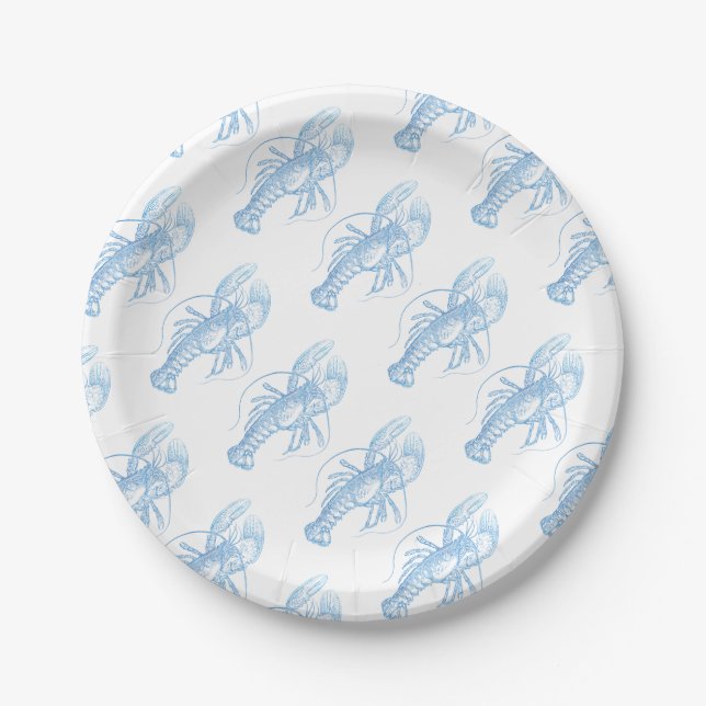 Blue Lobster Paper Plates (Front)