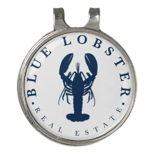 Blue Lobster Real Estate Button Golf Hat Clip