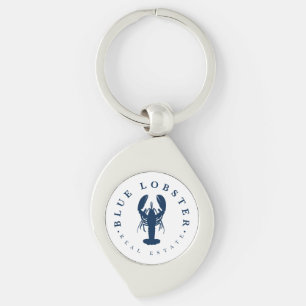 Blue Lobster Real Estate Button Keychain