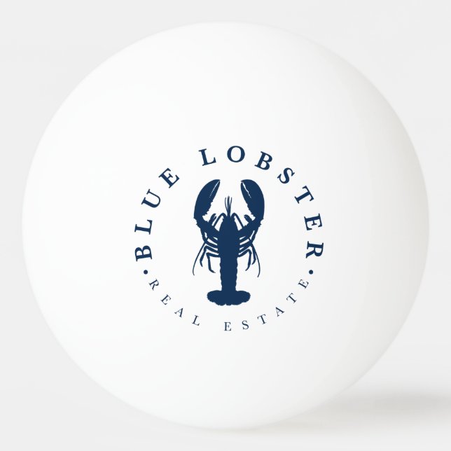 Blue Lobster Real Estate Button Ping Pong Ball (Front)