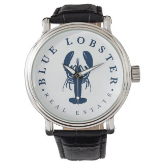 Blue Lobster Real Estate Button Watch
