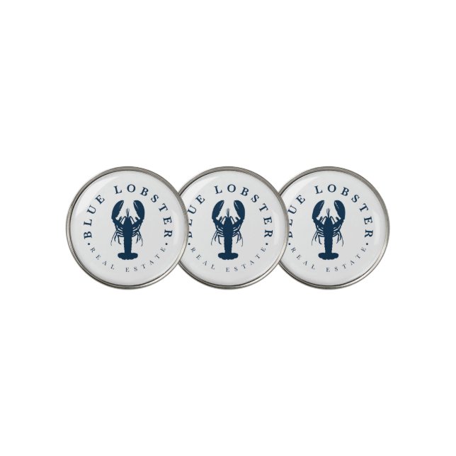 Blue Lobster Real Estate Maine Golf Ball Marker (3 Up)
