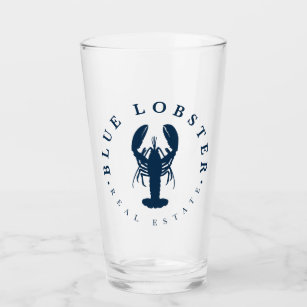 Blue Lobster Real Estate Maine Pint Glass Cup