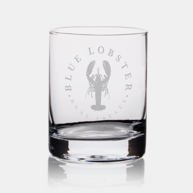 Blue Lobster Real Estate Rocks Glass (Glassware)