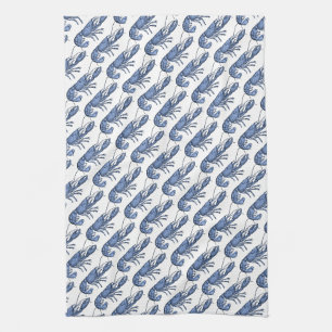 Blue Lobster Retro Vintage Image Kitchen Towel