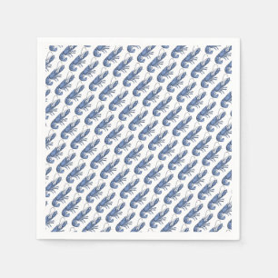 Blue Lobster Retro Vintage Image Napkins