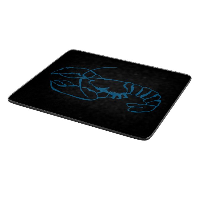 Blue Lobster Sea Animal Simple Outline Drawing Art Cutting Board (Corner)