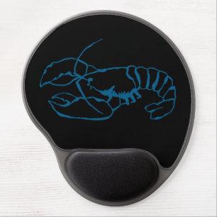 Blue Lobster Sea Animal Simple Outline Drawing Art Gel Mouse Pad