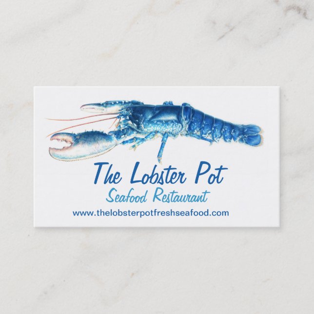 Blue lobster seafood restaurant business card (Front)