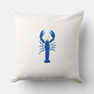 BLUE LOBSTER Throw Pillow