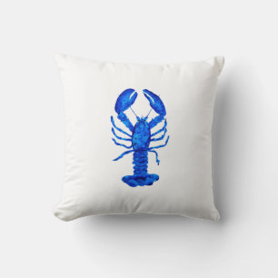 Blue Lobster Throw Pillow