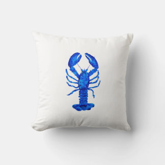 Blue Lobster Throw Pillow