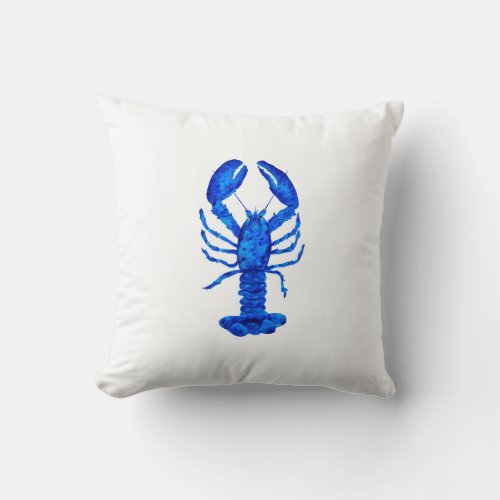 Blue Lobster Throw Pillow