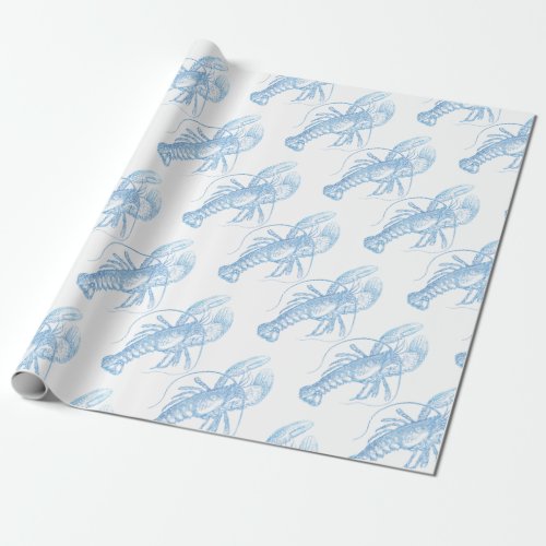 Blue Lobster Wrapping Paper