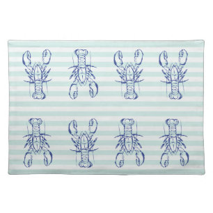 Blue Lobsters Cloth Placemat