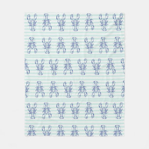 Blue Lobsters Fleece Blanket