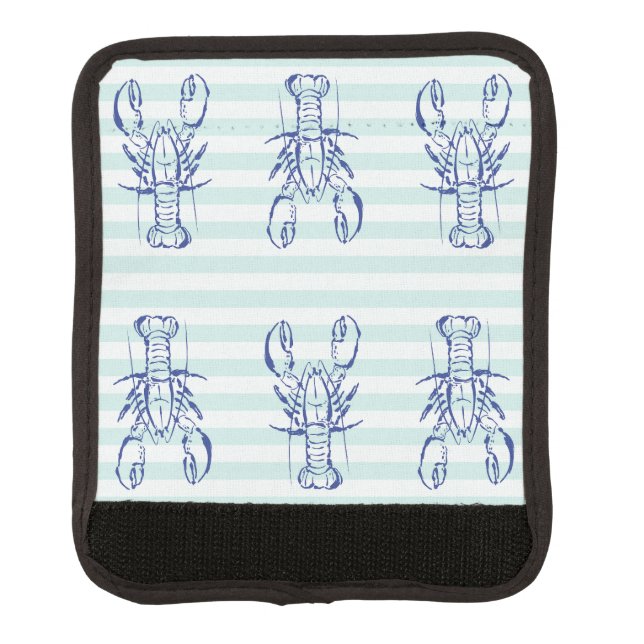 Blue Lobsters Luggage Handle Wrap (Front)