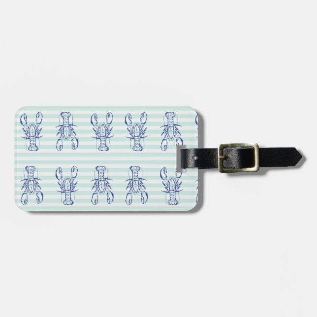 Blue Lobsters Luggage Tag (Front Horizontal)
