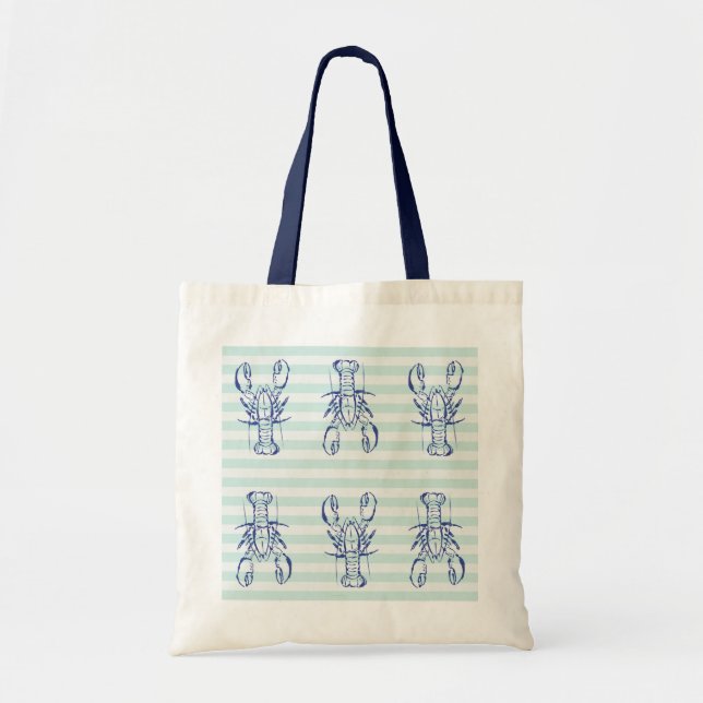  Blue Lobsters Tote Bag (Front)