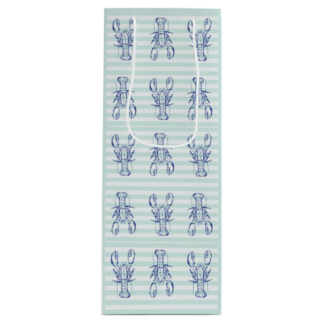 Blue Lobsters Wine Gift Bag (Front)