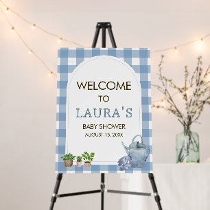 Blue Locally Grown Baby Shower Welcome Sign