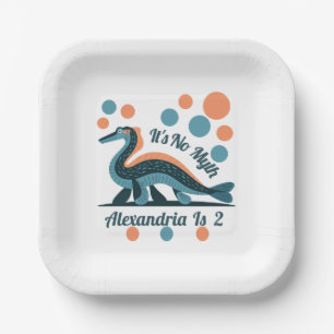 Blue Loch Ness Birthday Square Plates