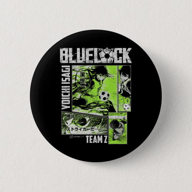 Blue Lock Yoichi Isagi Split Soccer Panels  Button (Front)
