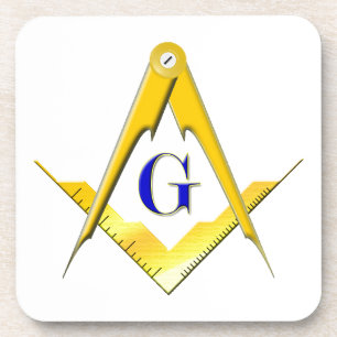 Blue Lodge Square & Compasses Beverage Coaster