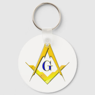 Blue Lodge Square & Compasses Keychain
