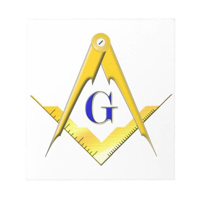 Blue Lodge Square & Compasses Notepad (Front)