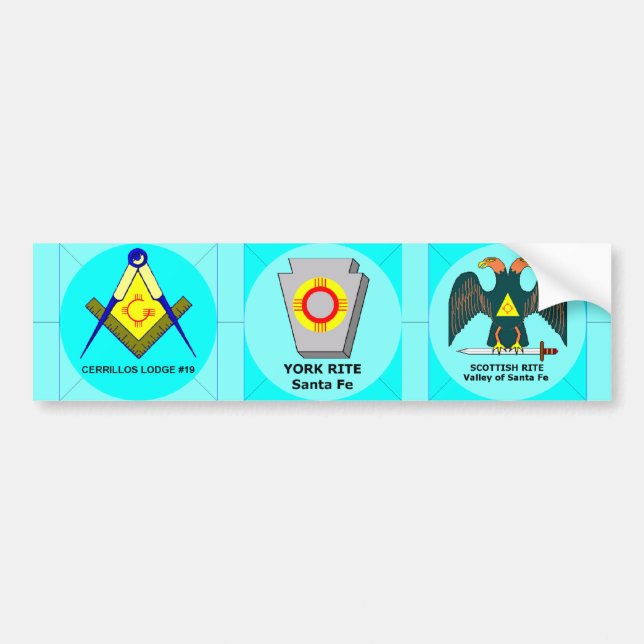 Blue Lodge, York Rite, Scottish Rite Bumper Sticker (Front)