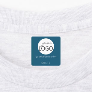 Blue Logo Custom Website or Size Clothing Garment Labels
