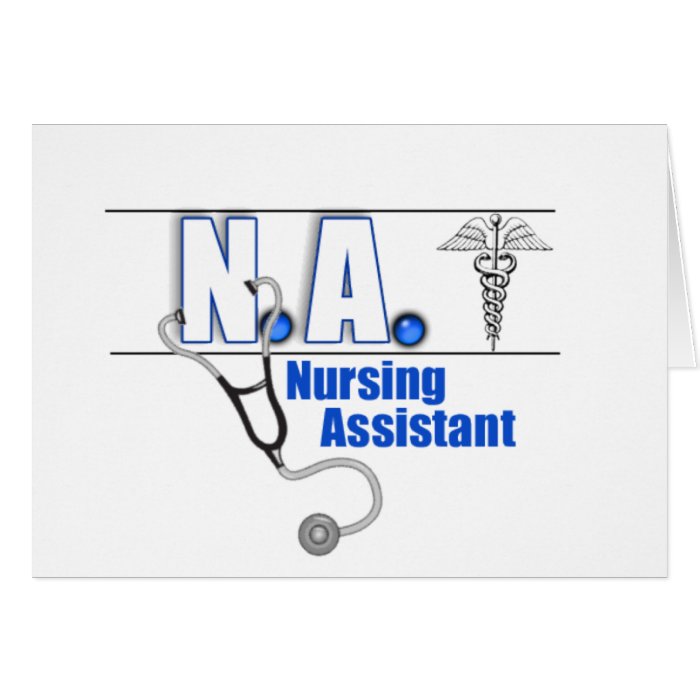 BLUE LOGO W/ STETHOSCOPE NA NURSE ASSISTANT LOGO CARDS