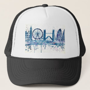 Blue London skyline England United Kingdom Trucker Hat