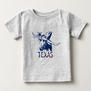 Blue Longhorn Steer with Cowboy Hat and Letters Baby T-Shirt