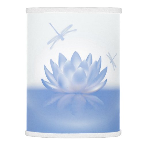 Blue Lotus and Dragonflies Lamp Shade