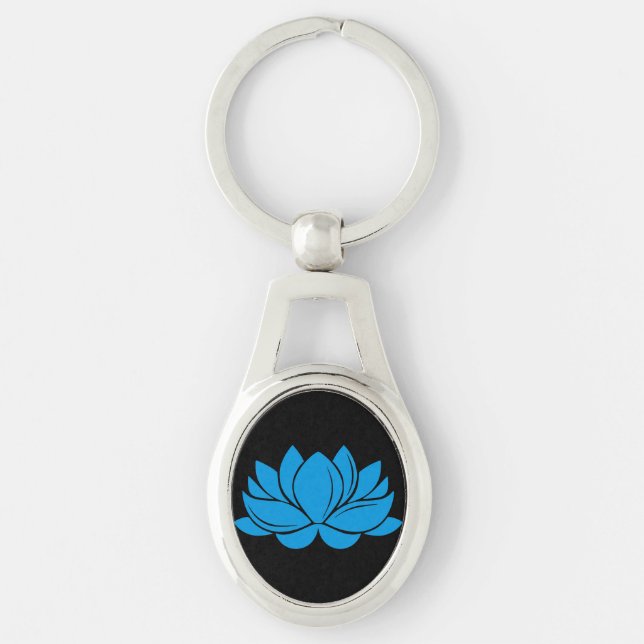 Blue Lotus Blossom Keychain (Front)