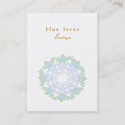 Customizable Blue Lotus Chubby Business Card