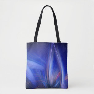 Blue Lotus Elegant Abstract Zen Light Art Tote Bag