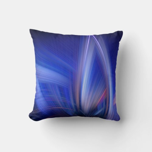 Blue Lotus Elegant Modern Abstract Light Pattern Throw Pillow
