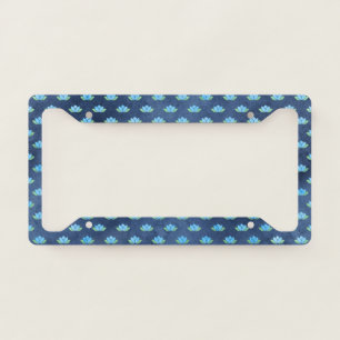 Blue Lotus Flower Aquatic Plant Spiritual Buddhism License Plate Frame