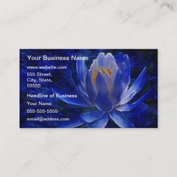 Blue Lotus Flower Business Card by laureenr at Zazzle
